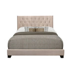 Morgan Beige Fabric Upholstered Tufted Bed