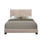 Morgan Beige Fabric Upholstered Tufted Bed