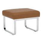  Allure Rectangular Metal Blended Leather Modern Ottoman