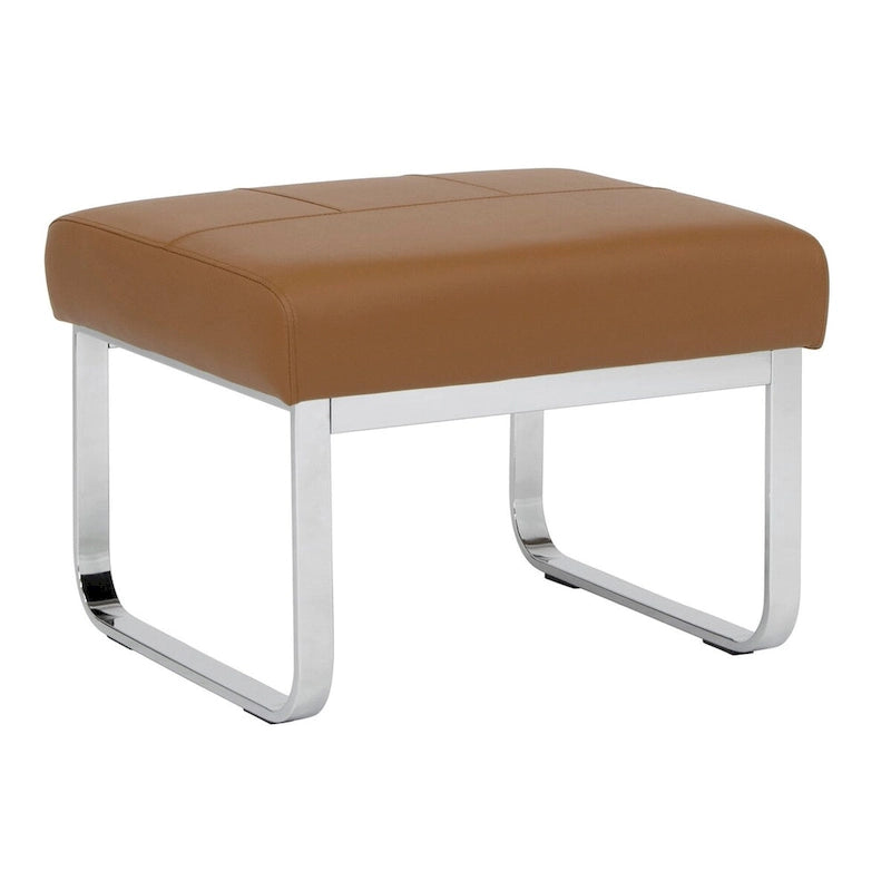  Allure Rectangular Metal Blended Leather Modern Ottoman
