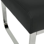 Modern Bonded Leather Ottoman with Chrome Legs – Caramel or Smoke
