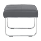 Modern Bonded Leather Ottoman with Chrome Legs – Caramel or Smoke