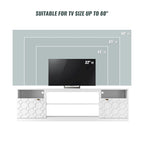 70" High Gloss TV Stand with Honeycomb Doors & Gold Legs