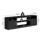 70" High Gloss TV Stand with Honeycomb Doors & Gold Legs