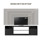 70" High Gloss TV Stand with Honeycomb Doors & Gold Legs