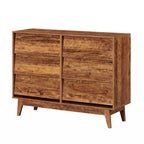 6 Drawer Double Dresser Features Vintage-style and Bevel Design