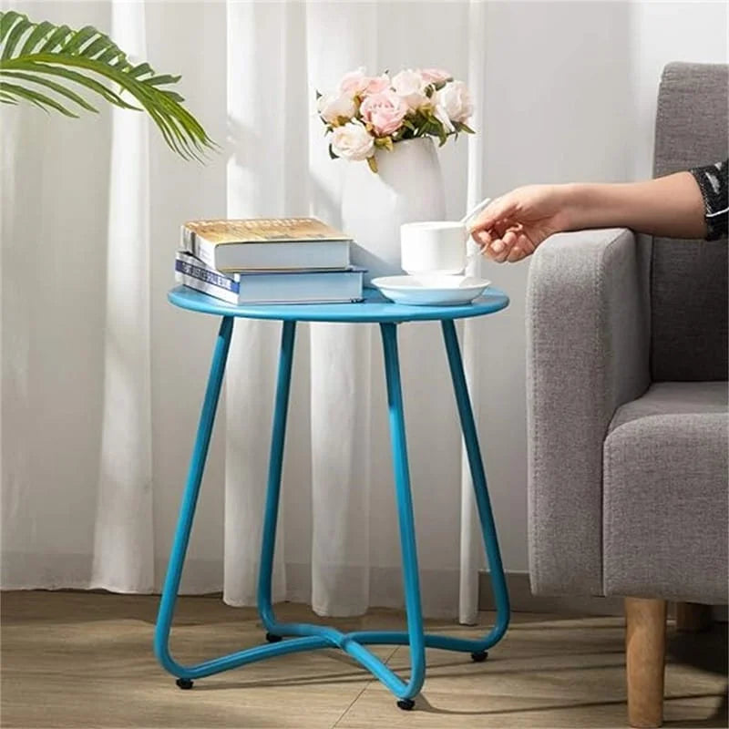 Small Round Metal Side Snack Table