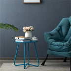 Small Round Metal Side Snack Table