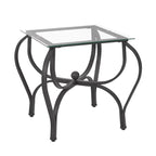 3-Piece Tempered Glass Coffee Table Set - Rectangle Coffee Table with 2 Square End Side Tables