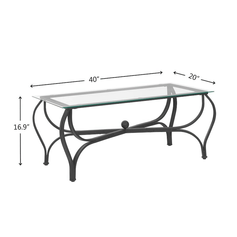 3-Piece Tempered Glass Coffee Table Set - Rectangle Coffee Table with 2 Square End Side Tables
