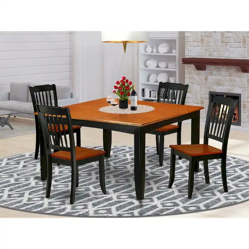  Kitchen Table Set Includes a Square Dining Table with Butterfly Leaf and Dining Chairs (Pieces Options)