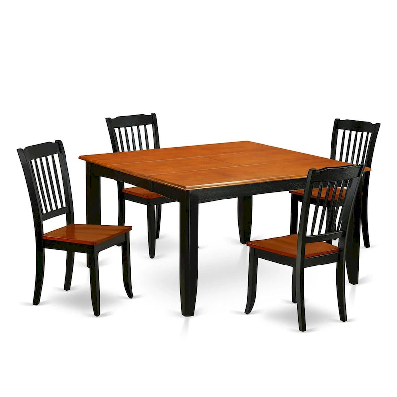 Kitchen Table Set Includes a Square Dining Table with Butterfly Leaf and Dining Chairs (Pieces Options)