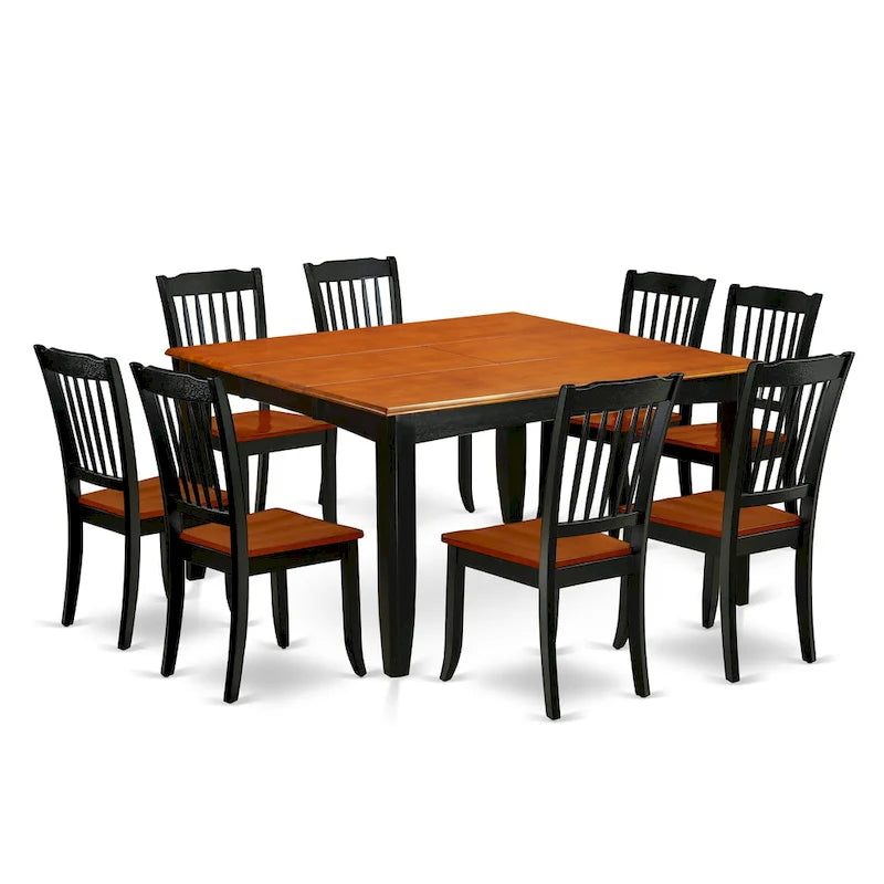 Kitchen Table Set Includes a Square Dining Table with Butterfly Leaf and Dining Chairs (Pieces Options)