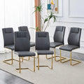Modern dining chairs, set of 6, with faux leather soft cushion seats