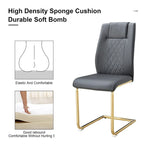 Modern dining chairs, set of 6, with faux leather soft cushion seats