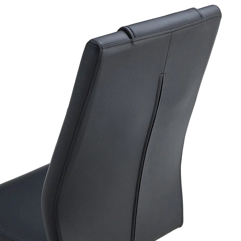 Modern dining chairs, set of 6, with faux leather soft cushion seats