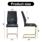 Modern dining chairs, set of 6, with faux leather soft cushion seats