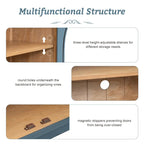 4-Door Large Storage Retro Sideboard with Metal Handles and Adjustable Shelves for Kitchen, Dining Room and Living Room