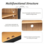 4-Door Large Storage Retro Sideboard with Metal Handles and Adjustable Shelves for Kitchen, Dining Room and Living Room