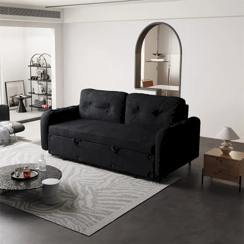 66.2Queen Pull Out Sofa Bed,Hydraulic System Convertible Sleeper Sofa