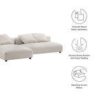 Solace 2-Piece Modular Upholstered Fabric Sectional Sofa With Chaise