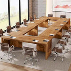 Brown Wood 13FT Rectangular Conference Table