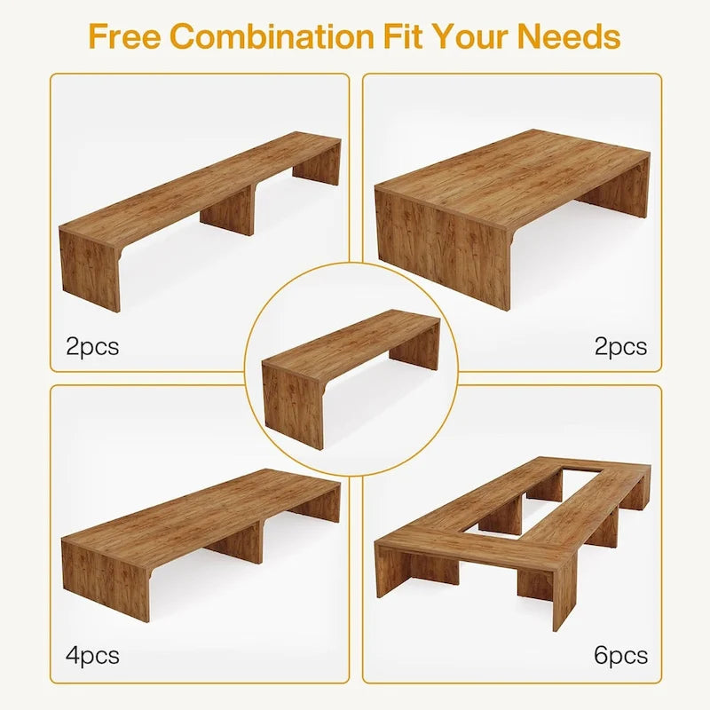Brown Wood 13FT Rectangular Conference Table