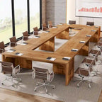 Brown Wood 13FT Rectangular Conference Table