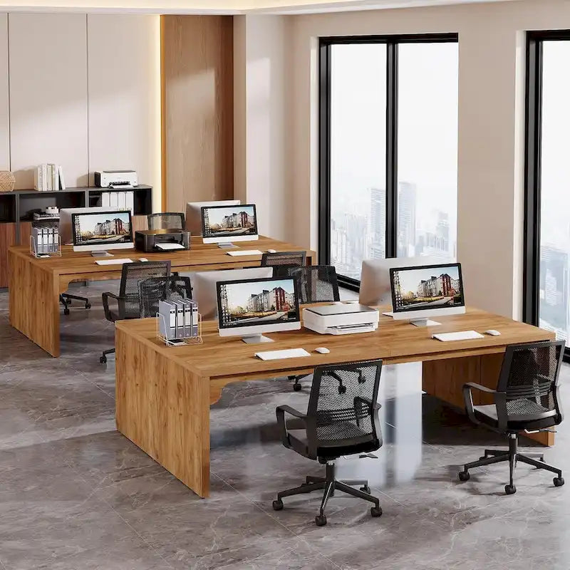 Brown Wood 13FT Rectangular Conference Table