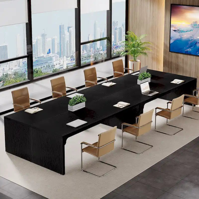 Brown Wood 13FT Rectangular Conference Table