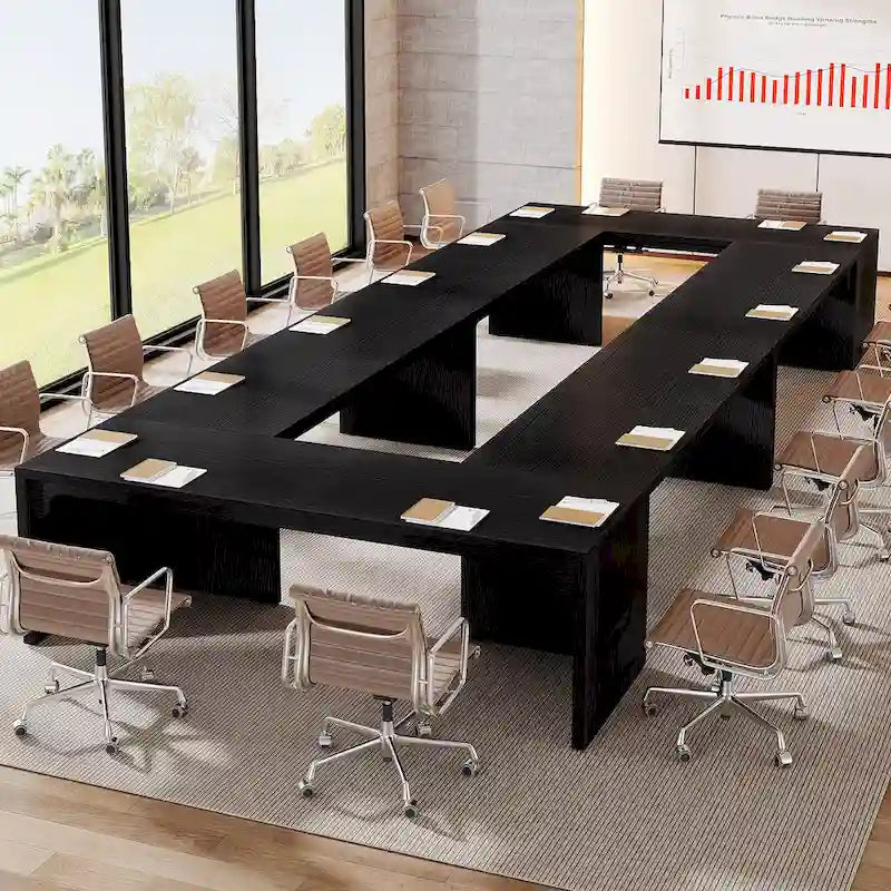 Brown Wood 13FT Rectangular Conference Table