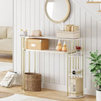 Console Table Gold Sofa Tables Narrow Entryway Table with Storage and Shelves