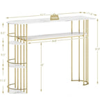 Console Table Gold Sofa Tables Narrow Entryway Table with Storage and Shelves