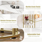 Console Table Gold Sofa Tables Narrow Entryway Table with Storage and Shelves