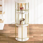 Console Table Gold Sofa Tables Narrow Entryway Table with Storage and Shelves