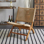 Wood Handmade Woven Living Room Accent Chair - Brown or Black -