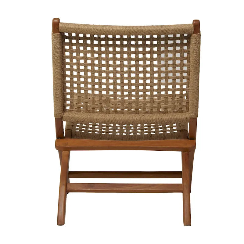 Wood Handmade Woven Living Room Accent Chair - Brown or Black -
