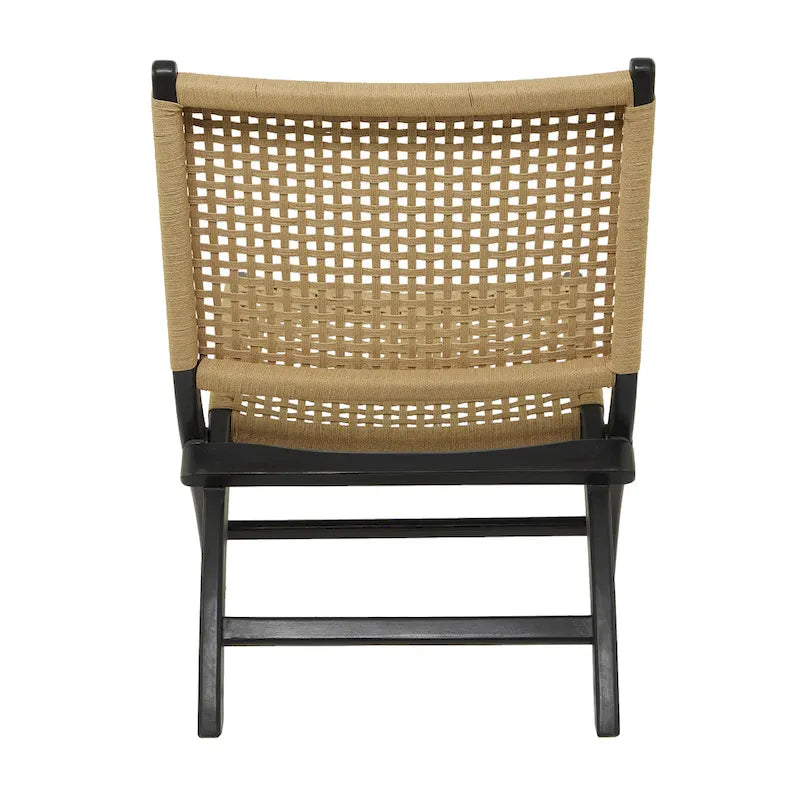 Wood Handmade Woven Living Room Accent Chair - Brown or Black -